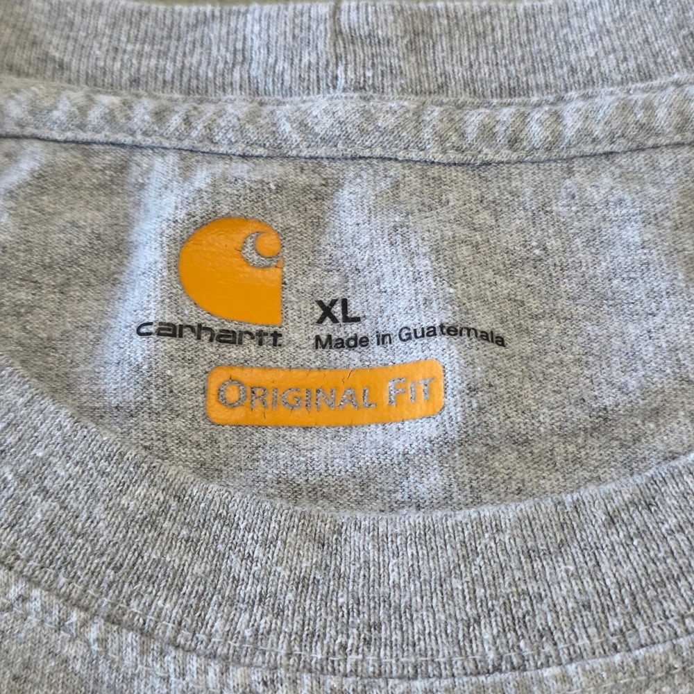 Carhartt‎ Mens XL Gray K87 Workwear Pocket T-Shirt Original Fit Short Sleeve Tee - Picture 7 of 8
